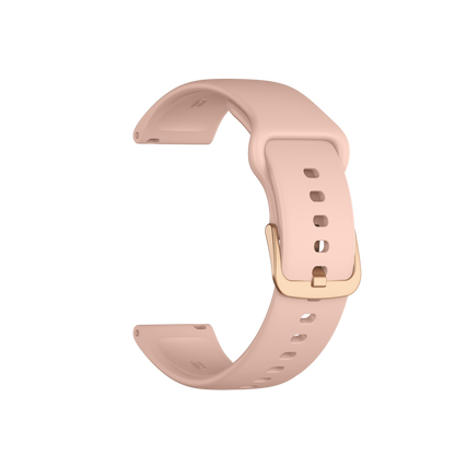 Auswechselbares Silikonarmband ARMODD rosa mit roségoldener Schließe (22 mm)