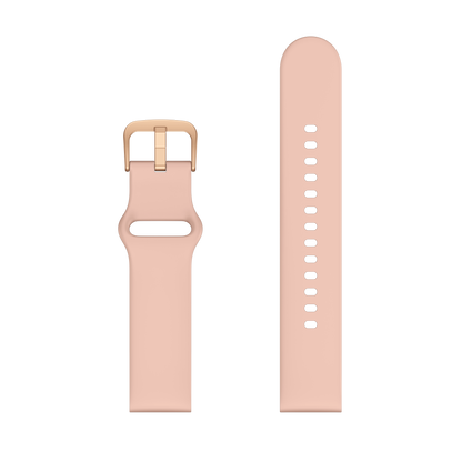 Auswechselbares Silikonarmband ARMODD rosa mit roségoldener Schließe (22 mm)
