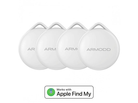 Set 4 Stck. ARMODD iTags weiß (AirTag- Alternative) mit Find My („Wo ist?“) Unterstützung von Apple